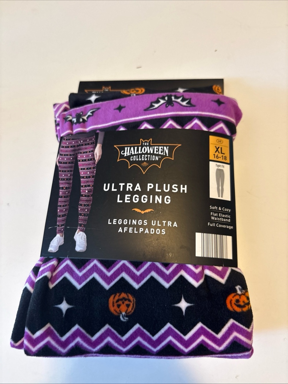 NEW! Halloween Collection Ultra Plush Leggings / XL/ Purple Black Soft & Cozy
